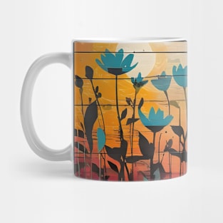 Watercolor Floral Pastel Sunset Wildflower Abstract Mug